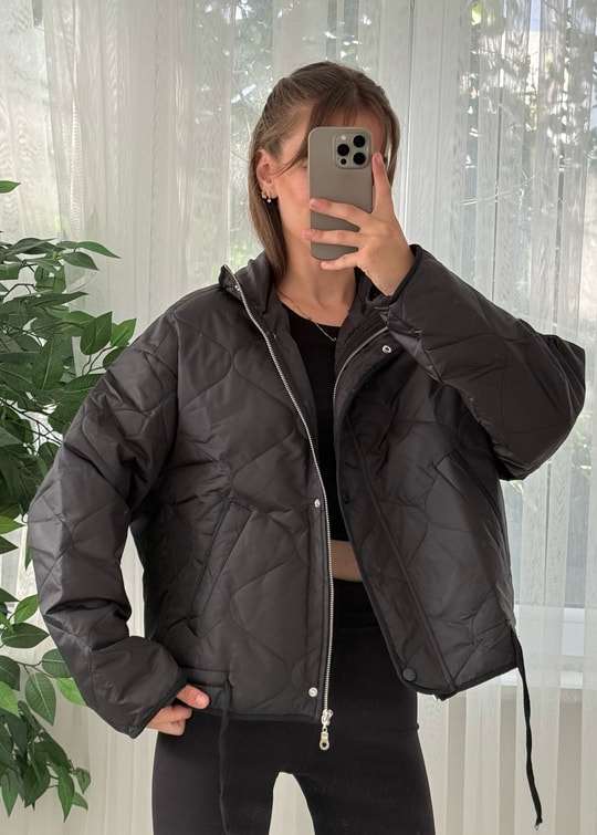 Avore Siyah Capitone Jacket