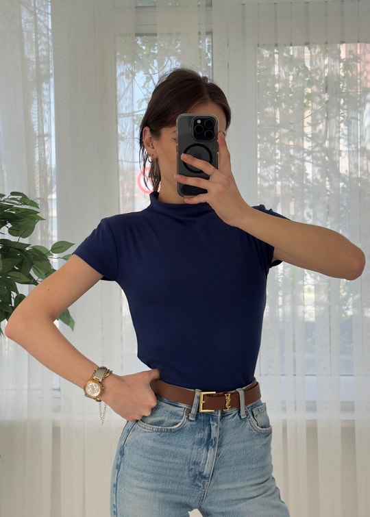 Buzzy Lacivert Bebe Kol Basic Yaka Tshirt