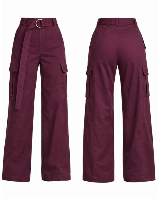 Moonbelt Bordo Kargo Pantolon 