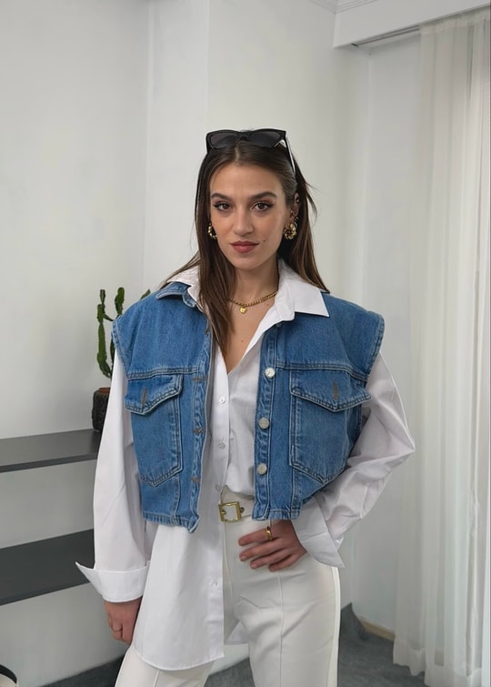 Oversize Kot Yelek ve Oversize Gömlek İkili Takım