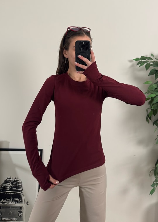 Oysh Model Parmak Geçmeli Bordo Body