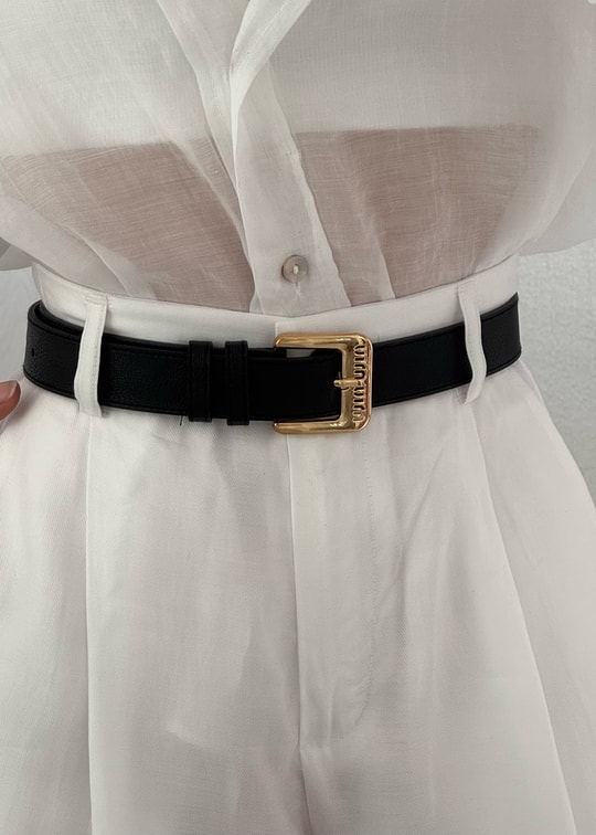 Siyah Gold Toka Miumiu Kemer 