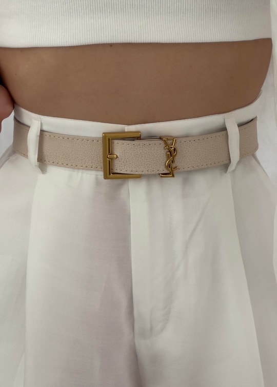 Ysl Gold Toka Ekru Kemer