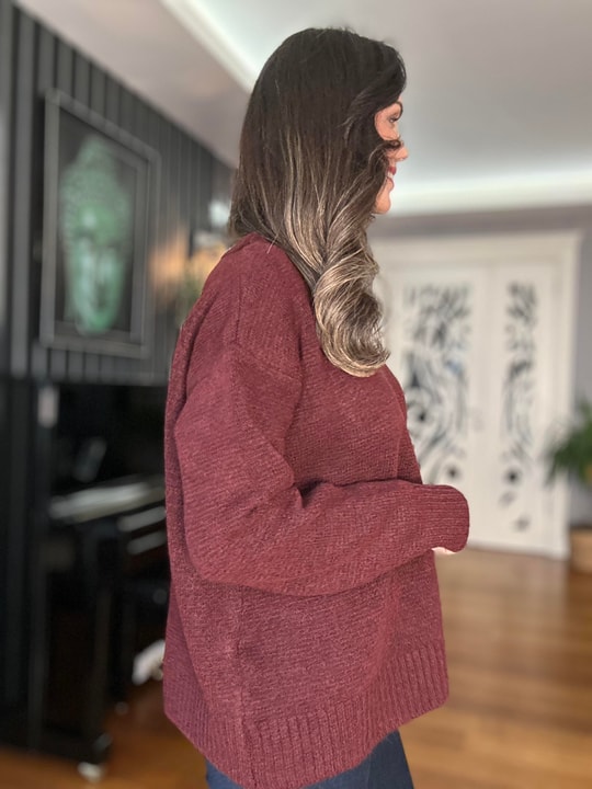  Burgundy Wool Sweater