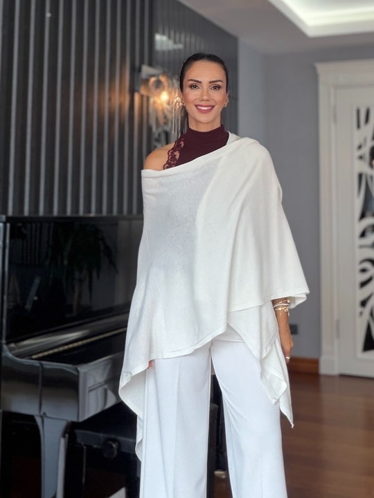 Ekru Panço Model İnce Triko