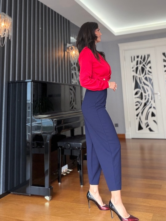  Navy Lycra Balloon Pants