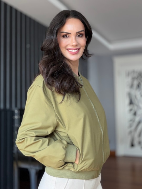 Yeşil Su Geçirmez Bomber Mont