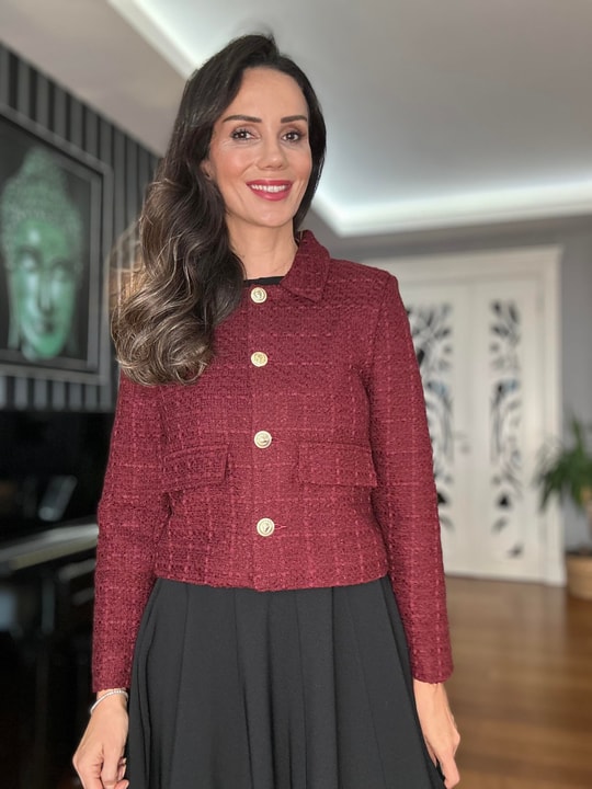 Bordo Tüvit Ceket