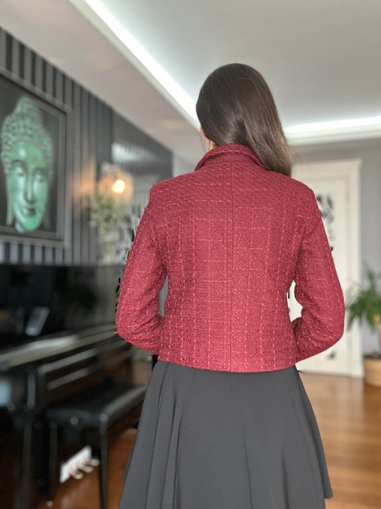 Bordo Tüvit Ceket
