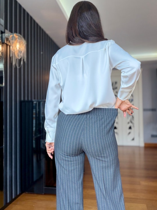 Gri Çizgili Premium Pantolon Ceket Takım