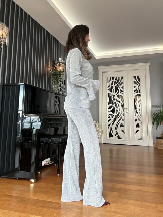 Gümüş Ceket Pantolon Takım