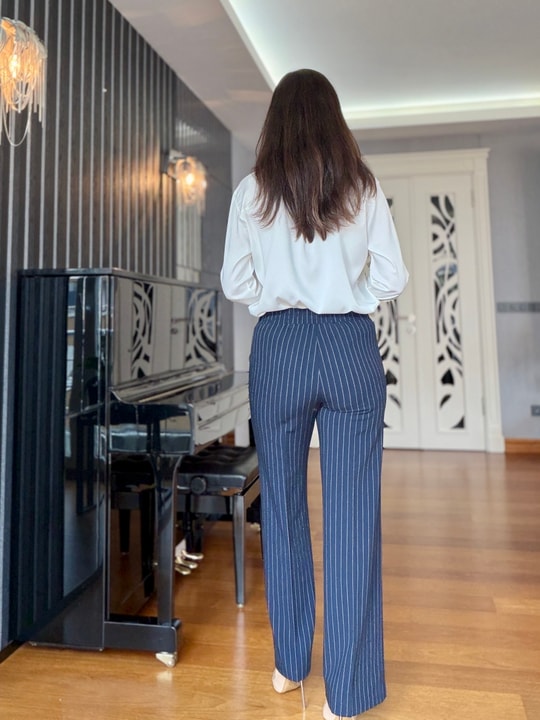 Lacivert Çizgili Premium Pantolon Ceket Takım