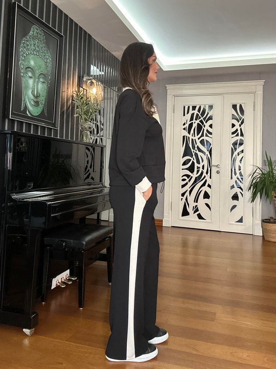 Premium Seri Modal Siyah Ekru İkili Takım 