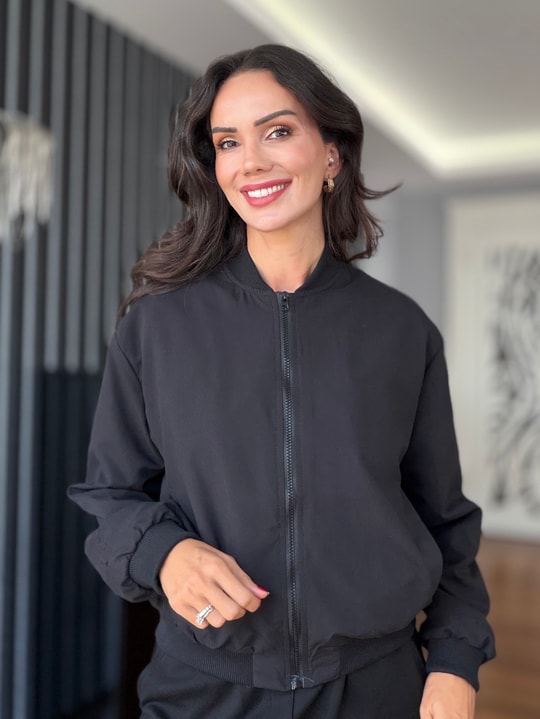 Siyah Bomber Mont