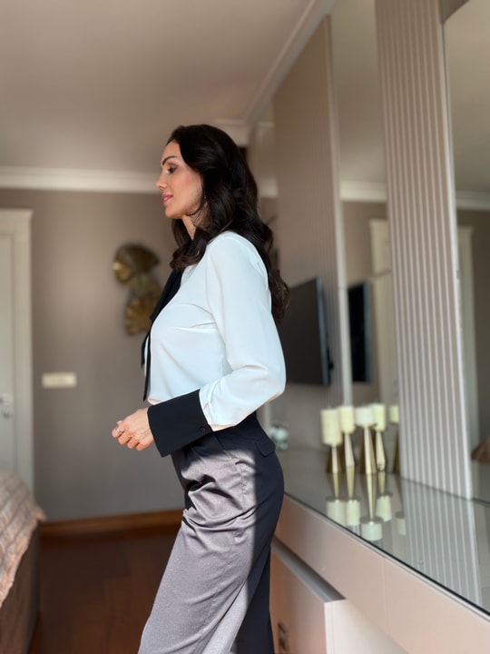 Siyah Havuç Kesim Kemerli Pantolon