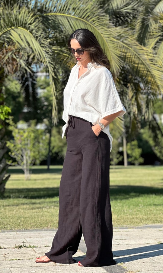 Siyah Müslin Pantolon