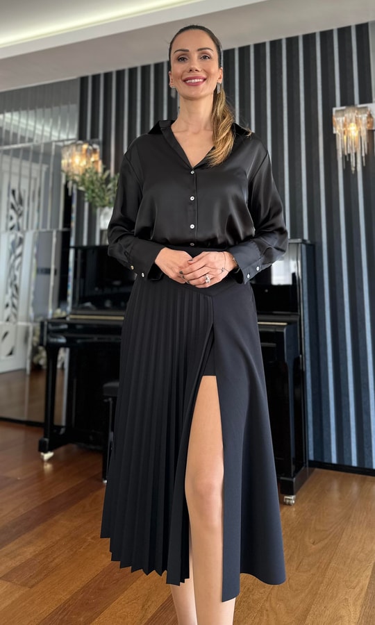 Black Satin Shirt