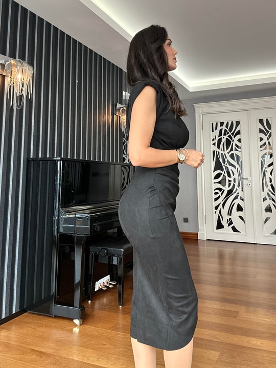 Siyah Vatkalı Süet Lebise