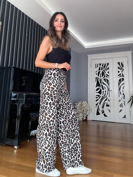 Tokalı Leopar Pantolon