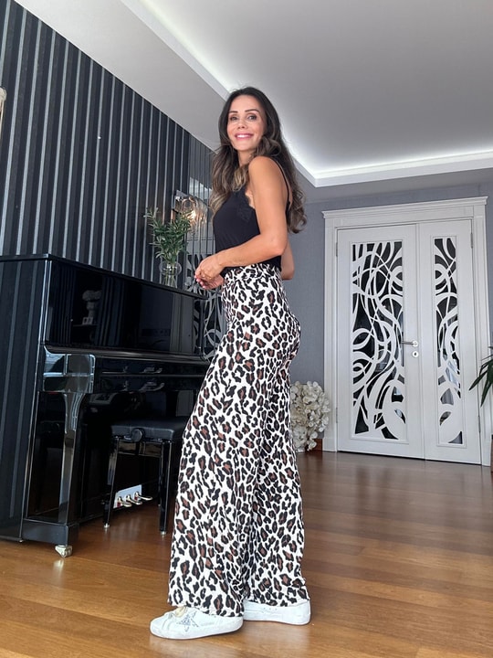 Tokalı Leopar Pantolon