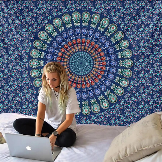 70 X 100 Cm Peacock Illusion Duvar Halısı 