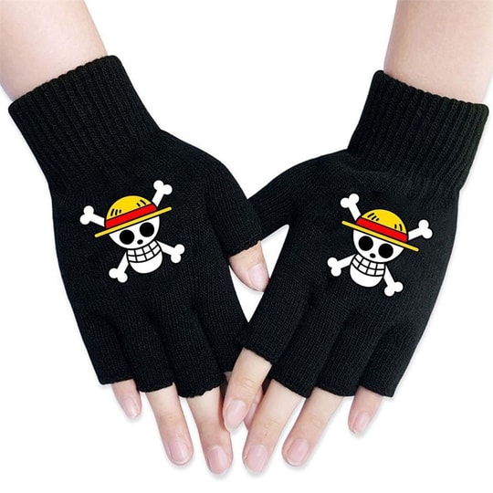 Anime One Piece - Logo Kesik Parmak Unisex Eldiven