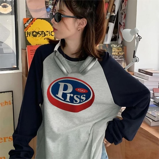 Gri Melanj Raglan Vintage PRSS Unisex Sweatshirt