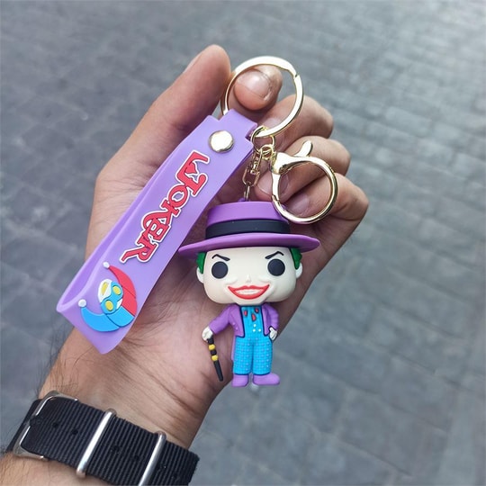 Mor DC Joker - Retro Silikon Anahtarlık
