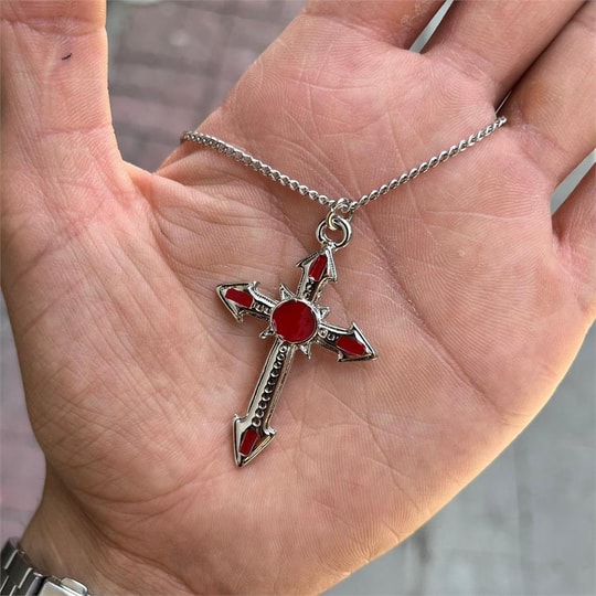 Red Dot Cross Kolye