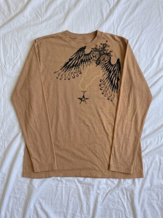 Açık Kahverengi Retro Redemption Cross Cyber Grunge Y2K Unisex Sweatshirt