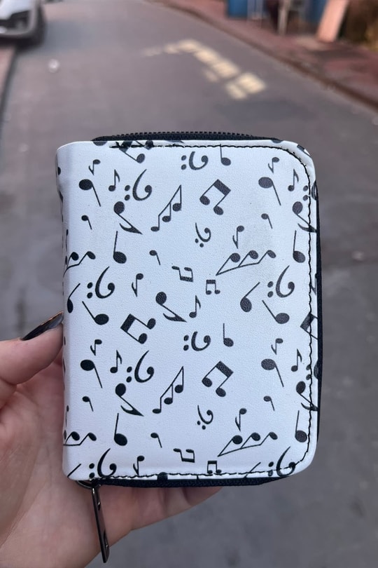 Beyaz Nota Unisex Cüzdan