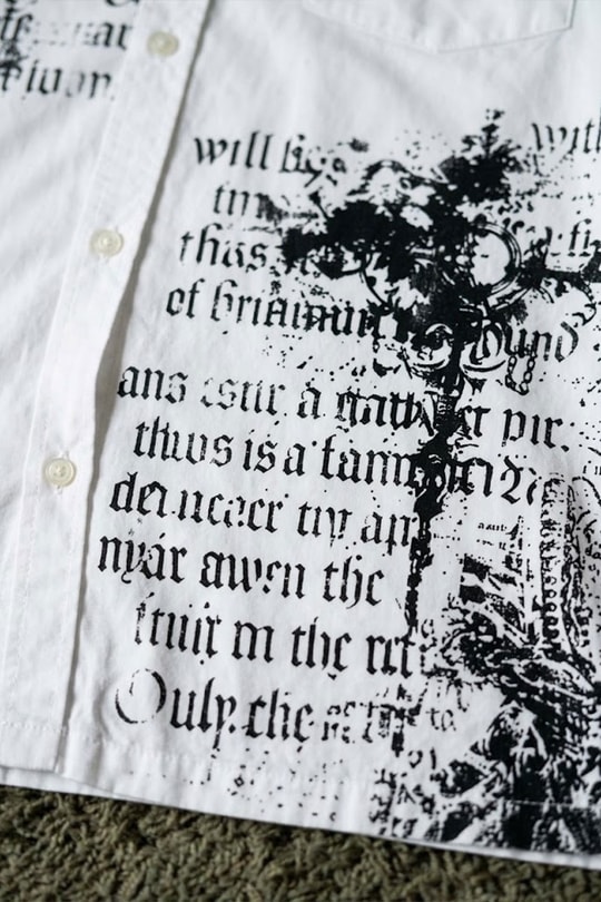 Beyaz Skull Gotik Siyah Zincir Baskılı Kravatlı Grunge Y2K Unisex Uzun Kollu Gömlek