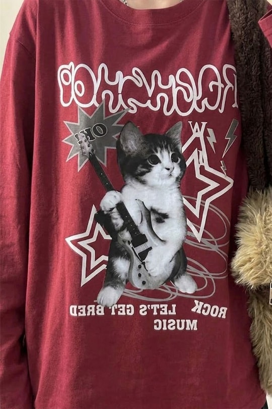 Bordo Playing Guitar Cat Unisex Sweatshirt