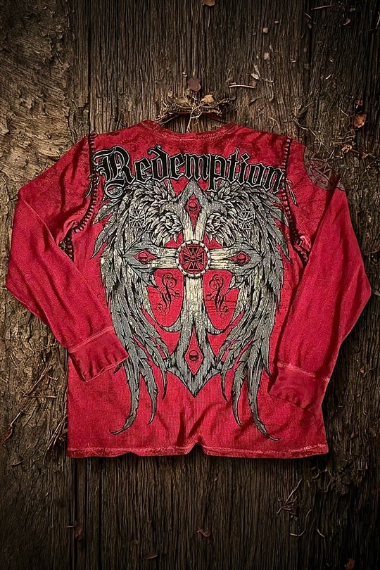 Bordo Redenption Gotik Wings Y2K Unisex Sweatshirt