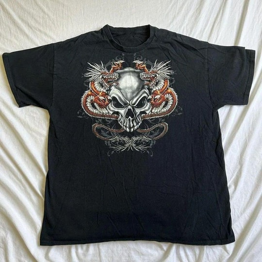 Füme Dragon Skull Gothic Cyber Grunge Unisex T-shirt