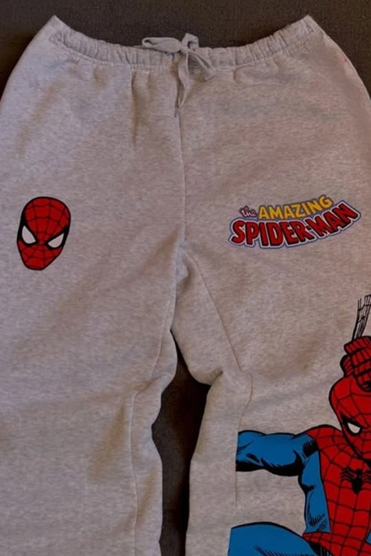 Gri Melanj Always Amazing Spider Kırmızı Şeritli Unisex Eşofman Altı
