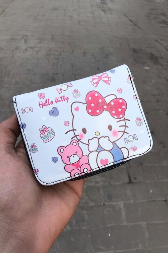 Hello Kitty With Teddy Bear Friend Kısa Cüzdan
