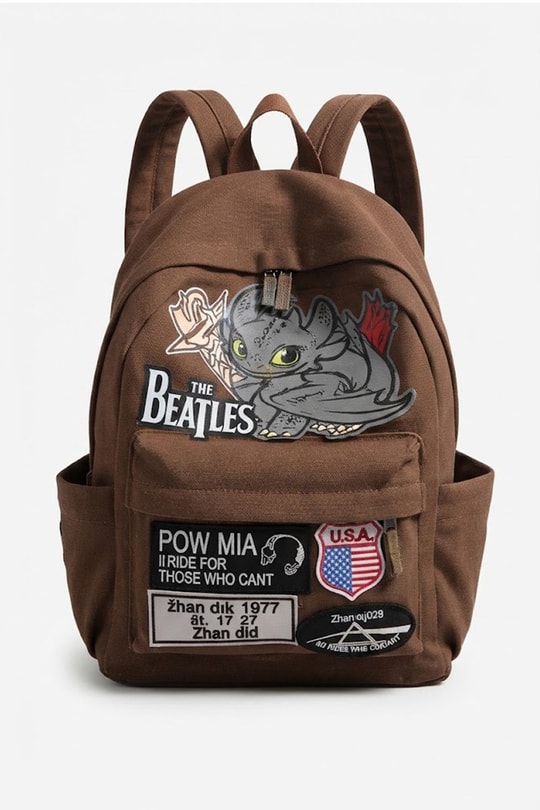 Kahverengi The Bea Beatles ve Ejderhanı Nasıl Eğitirsin Dişsiz Unisex Sırt Çantası