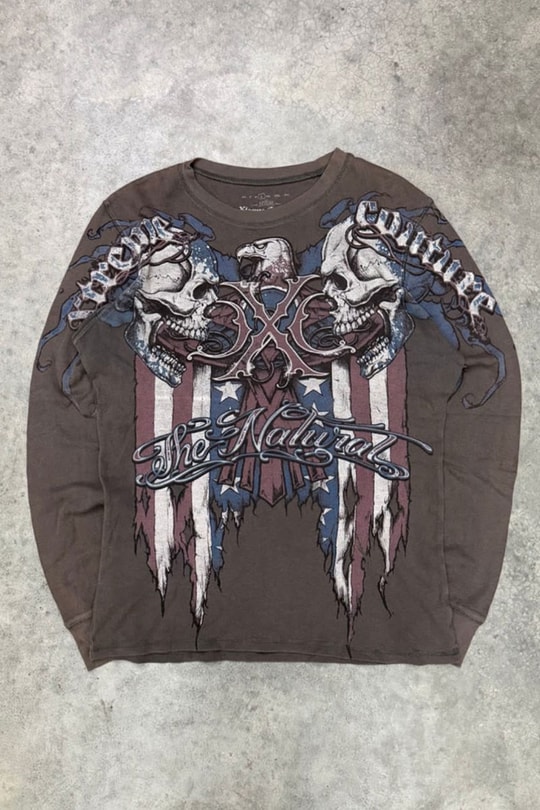 Kahverengi Xtreme Couture Eagle USA Unisex Sweatshirt