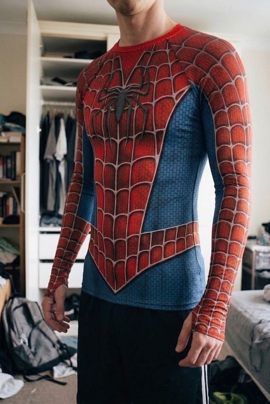 Kırmızı Spider Man Unisex Uzun Kollu T-Shirt