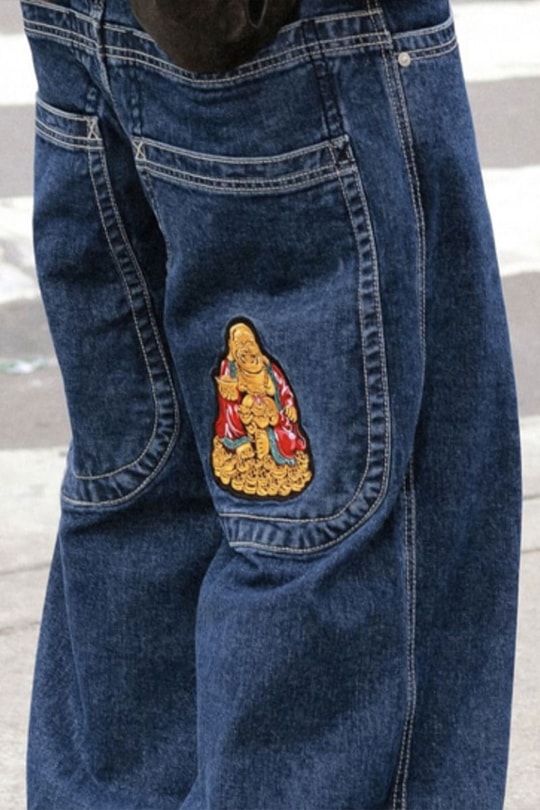 Lacivert Buddha Streerwear Y2K Unisex Baggy Pantolon