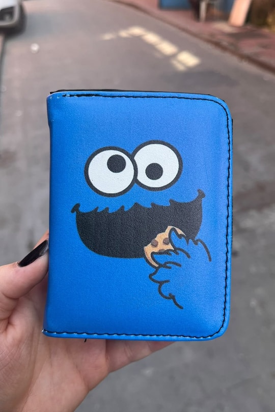Lacivert Cookie Monter Cookie Eater Unisex Cüzdan