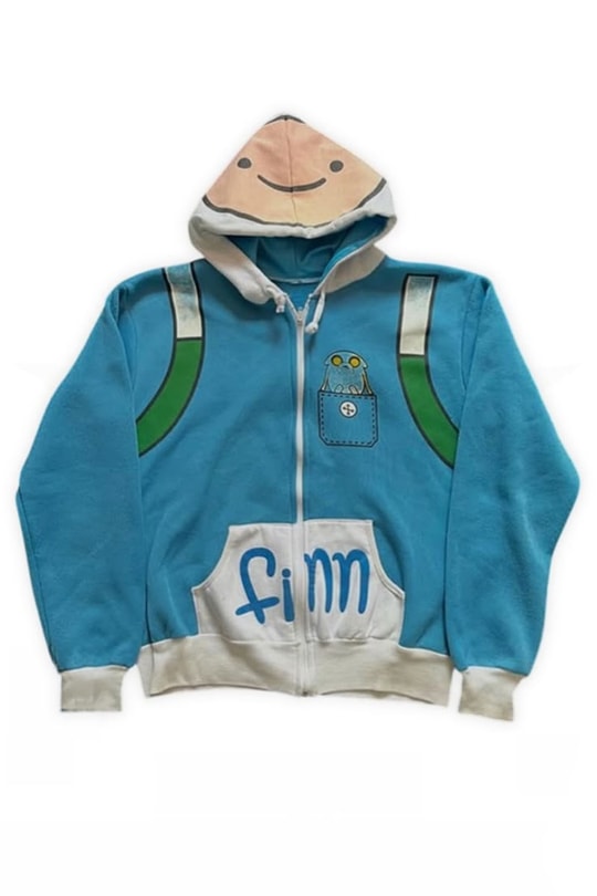 Mavi Adventure Time Finn Unisex Kapüşonlu Hırka