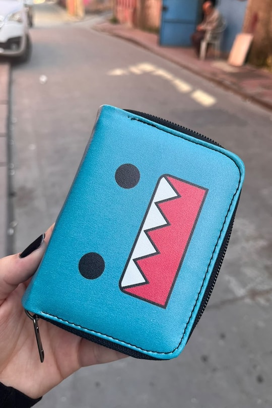 Mavi Domo Kun Face Unisex Cüzdan