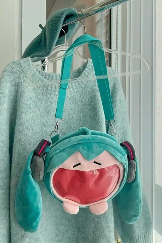 Mavi Hatsune Miku Yan Çantalar