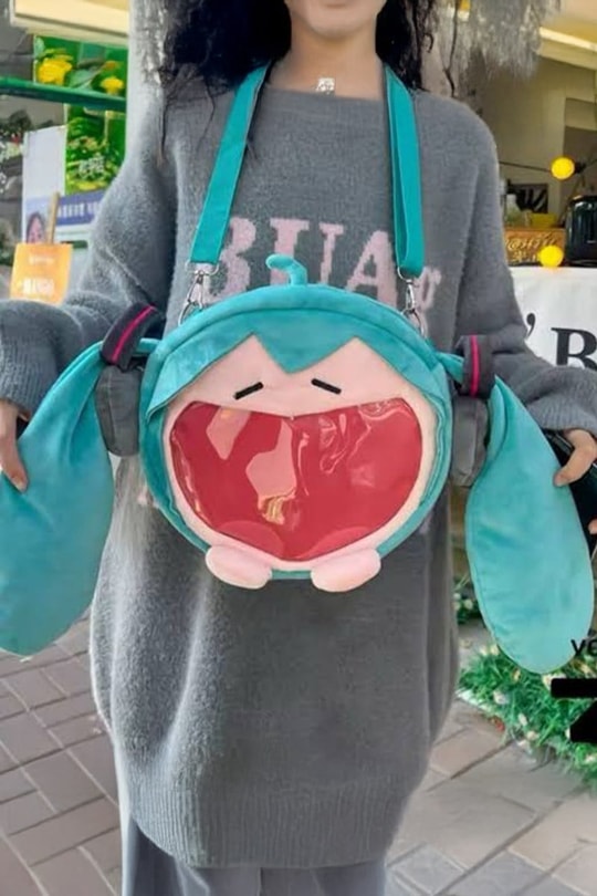Mavi Hatsune Miku Yan Çantalar