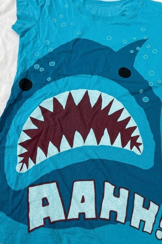 Mavi Shark AAHH! Y2K Kısa Kollu Crop