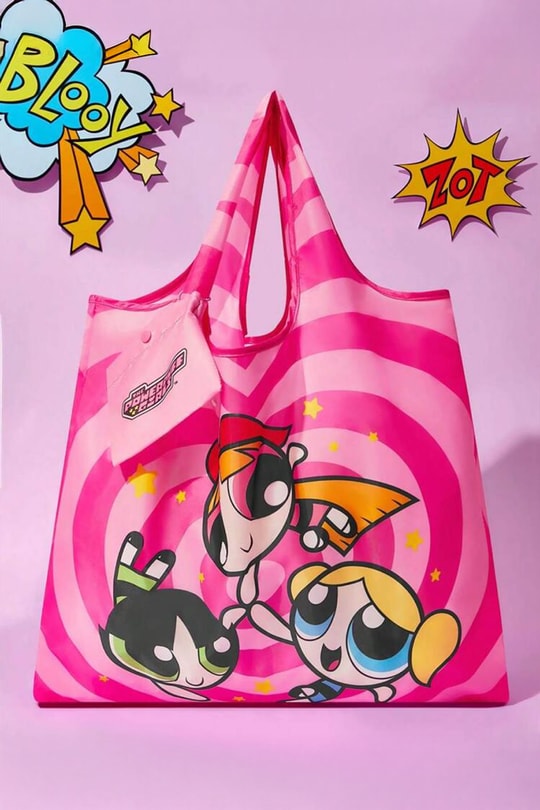 Pembe Powerpuff Girls Polyester Katlanabilir Bez Çanta