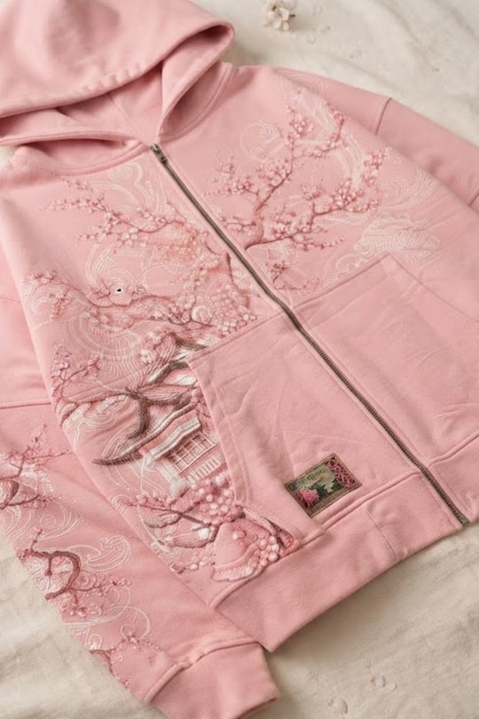 Pembe Sakura Japonic Harajuku Y2K Unisex Hırka