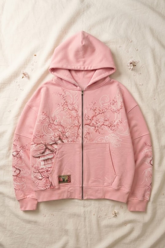 Pembe Sakura Japonic Harajuku Y2K Unisex Hırka